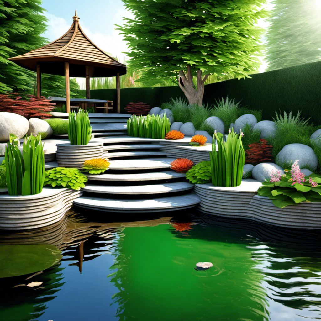 multi level pond with a cascade effect