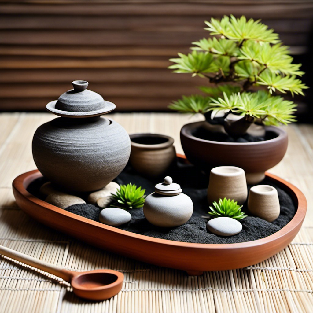 old ceramic pots as garden decorations