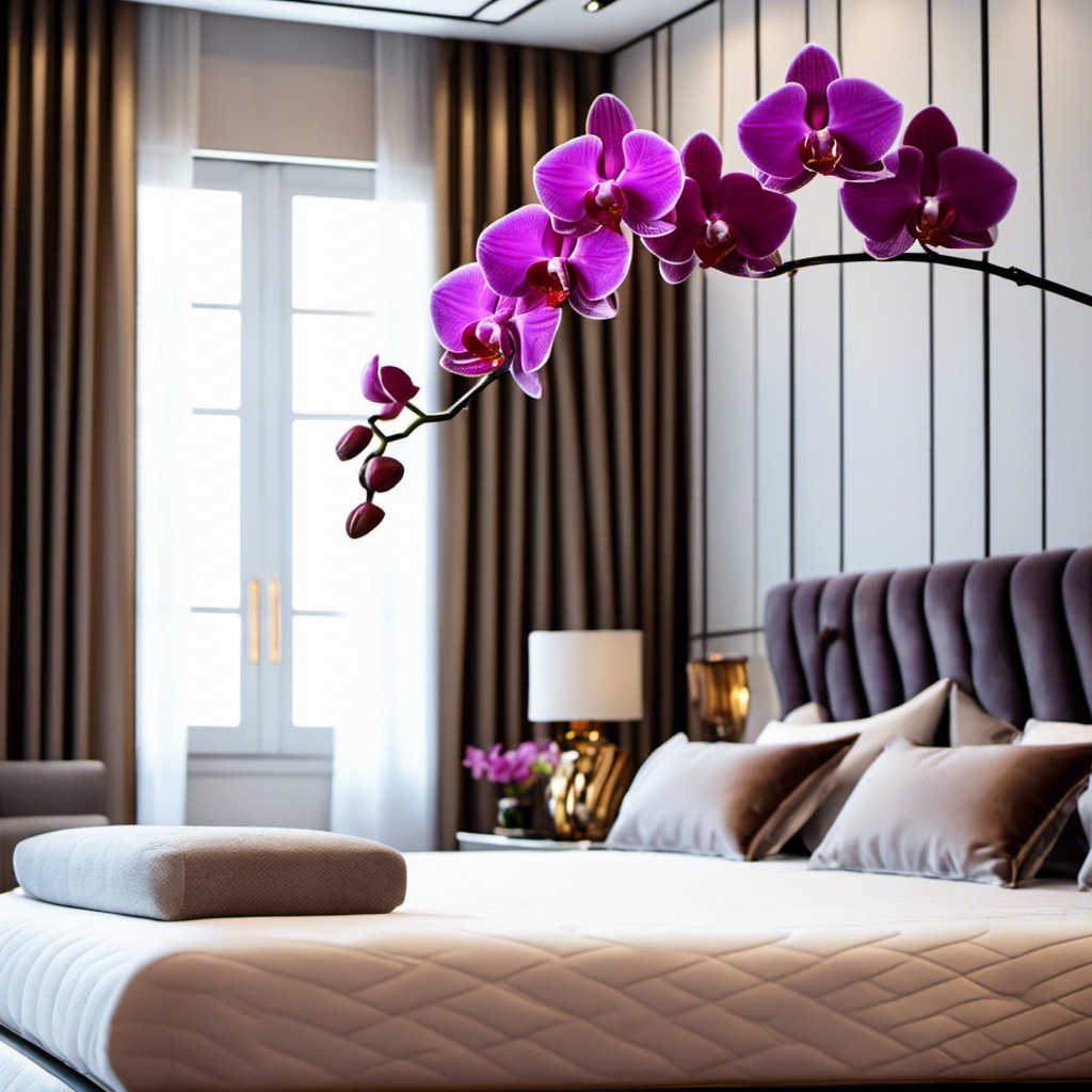 orchids in the master bedroom