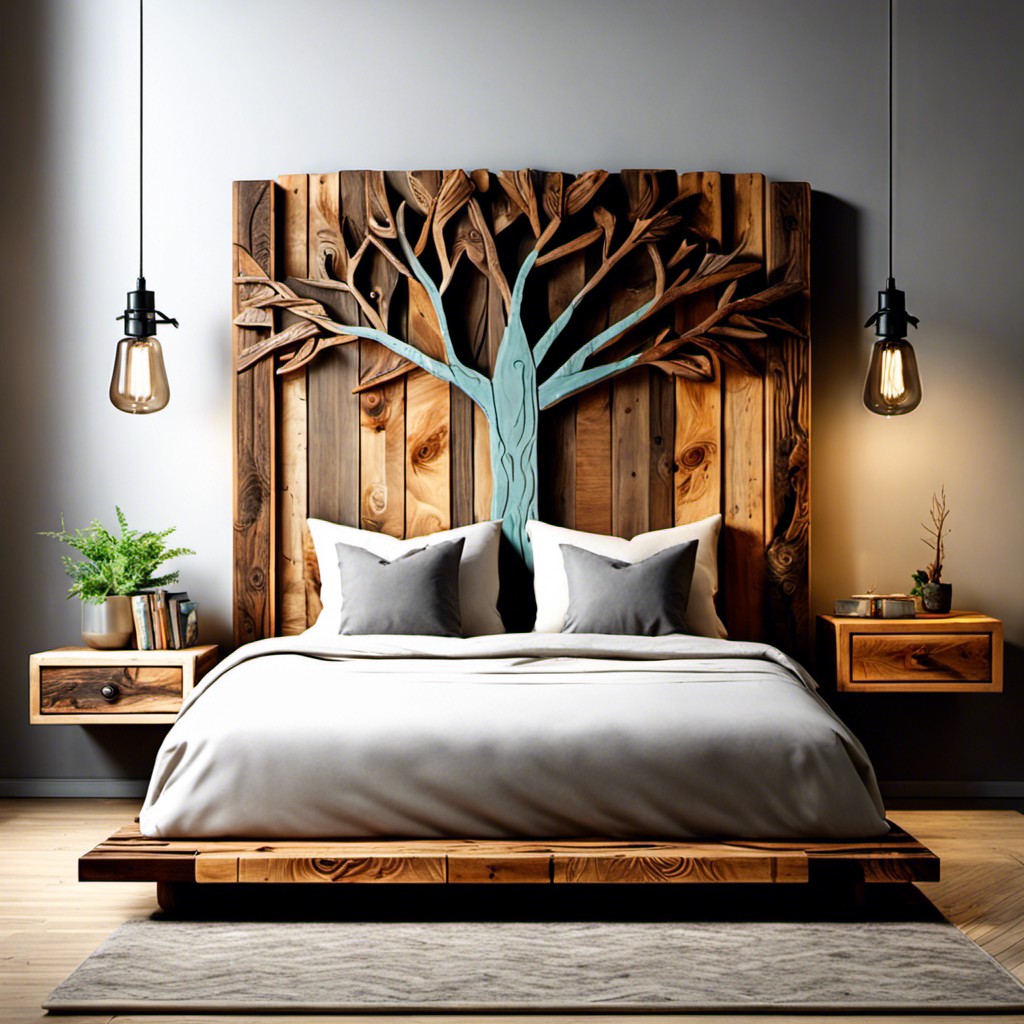 reclaimed wood headboard