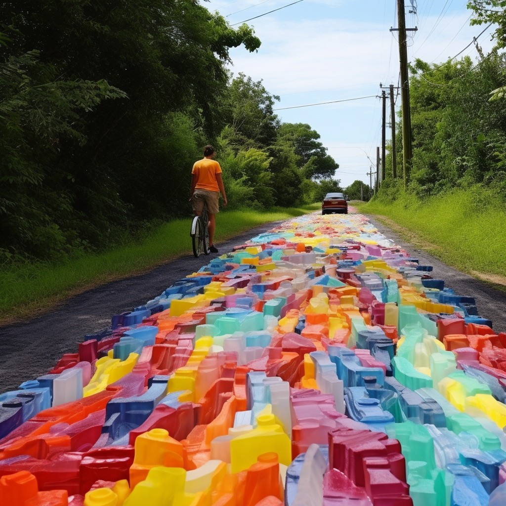 recycled plastic roads
