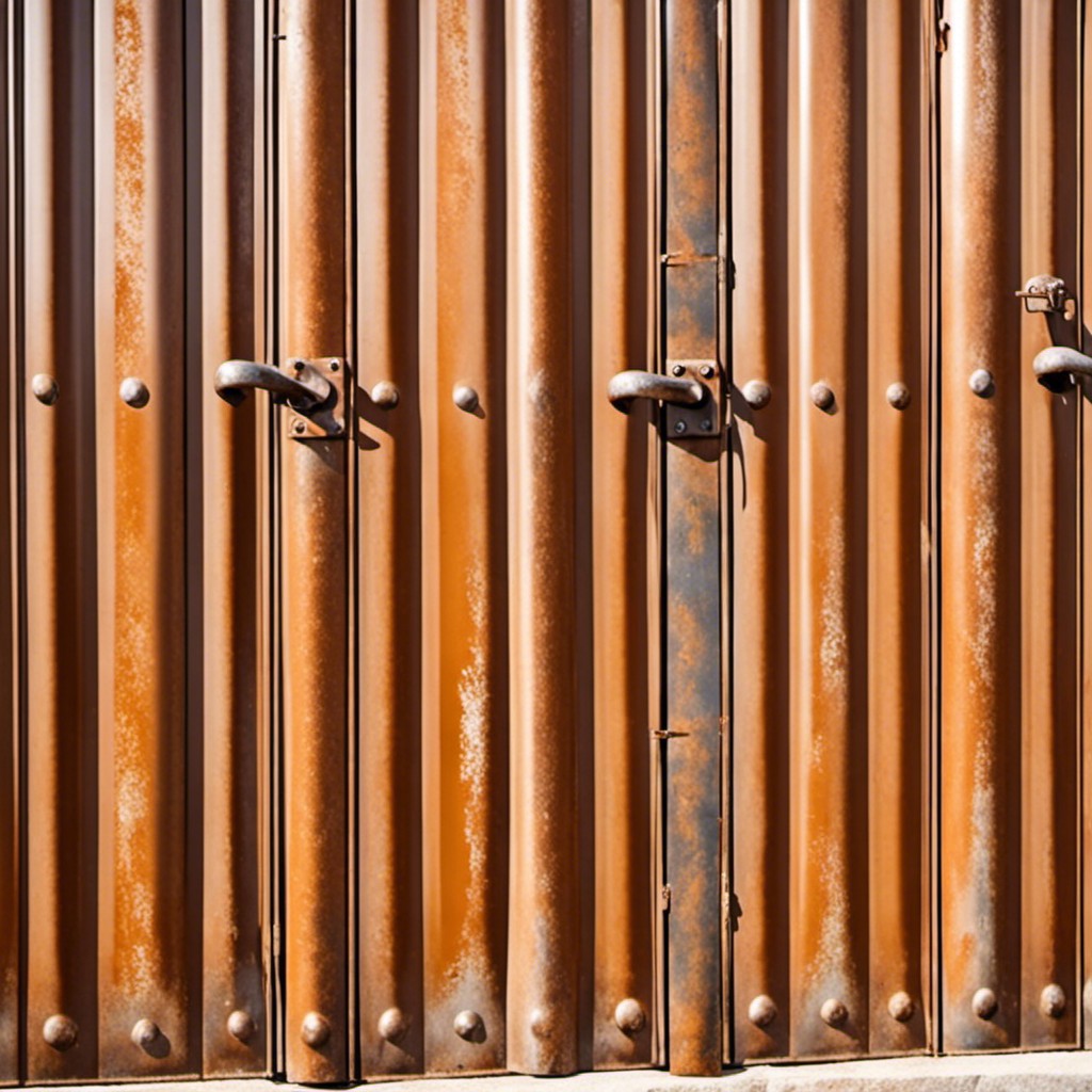 rusty sheet metal fence for a vintage look