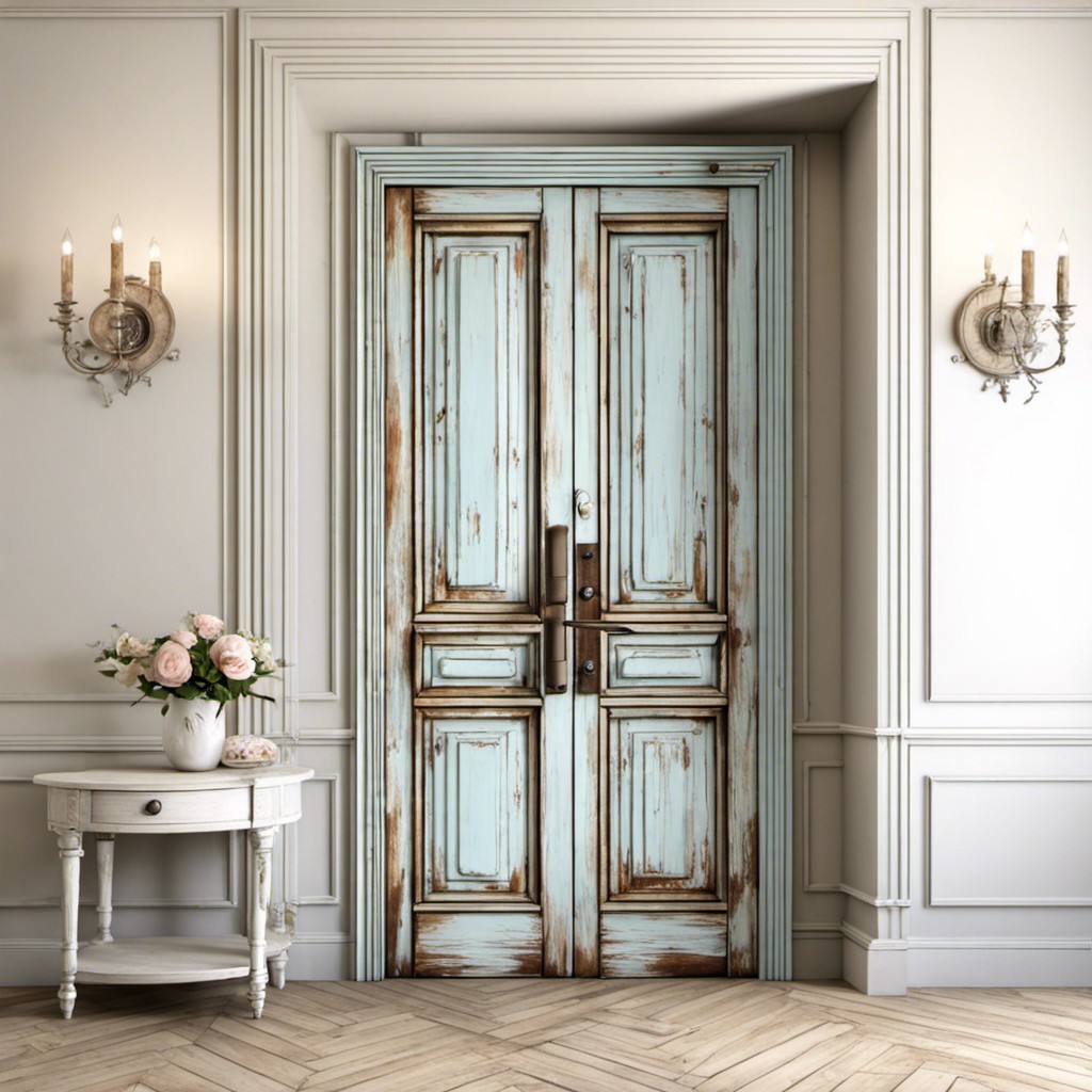 shabby chic fluted door with distressed finish