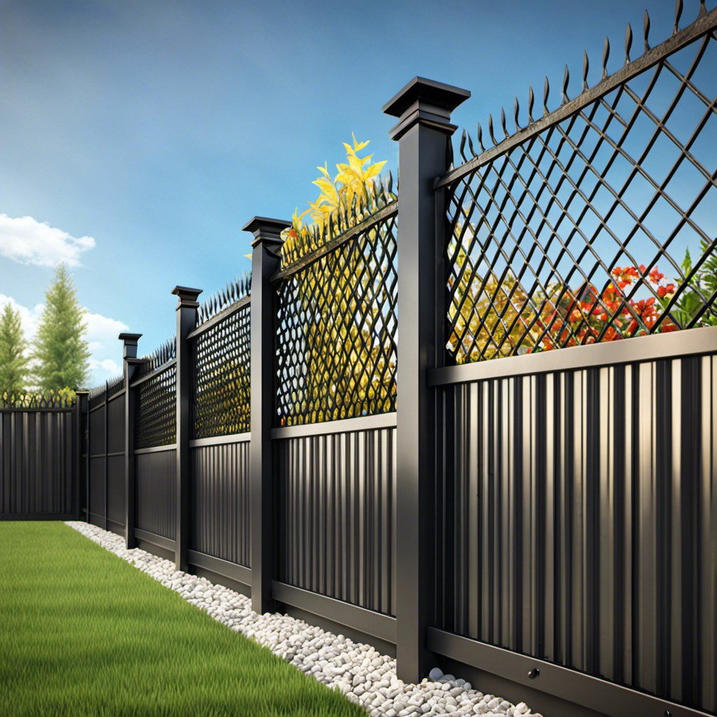 sheet metal fence with lattice top for a traditional touch
