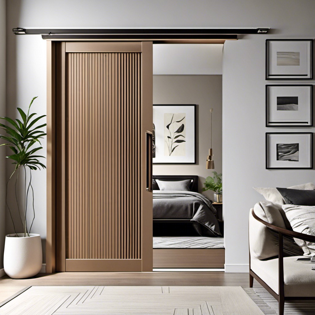sliding fluted door for small spaces