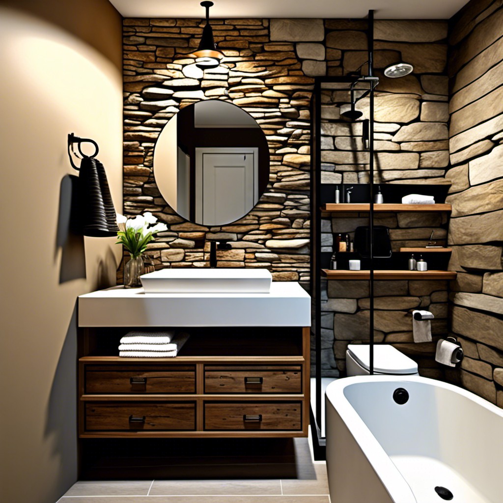 stacked stone accent walls for rustic charm