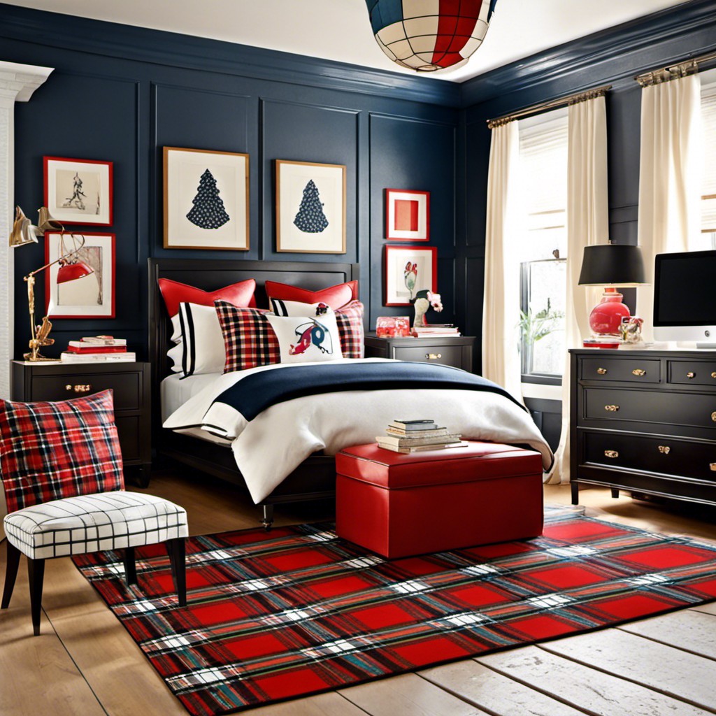 tartan or houndstooth rugs