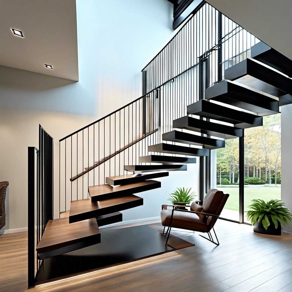 ultra modern floating stairs