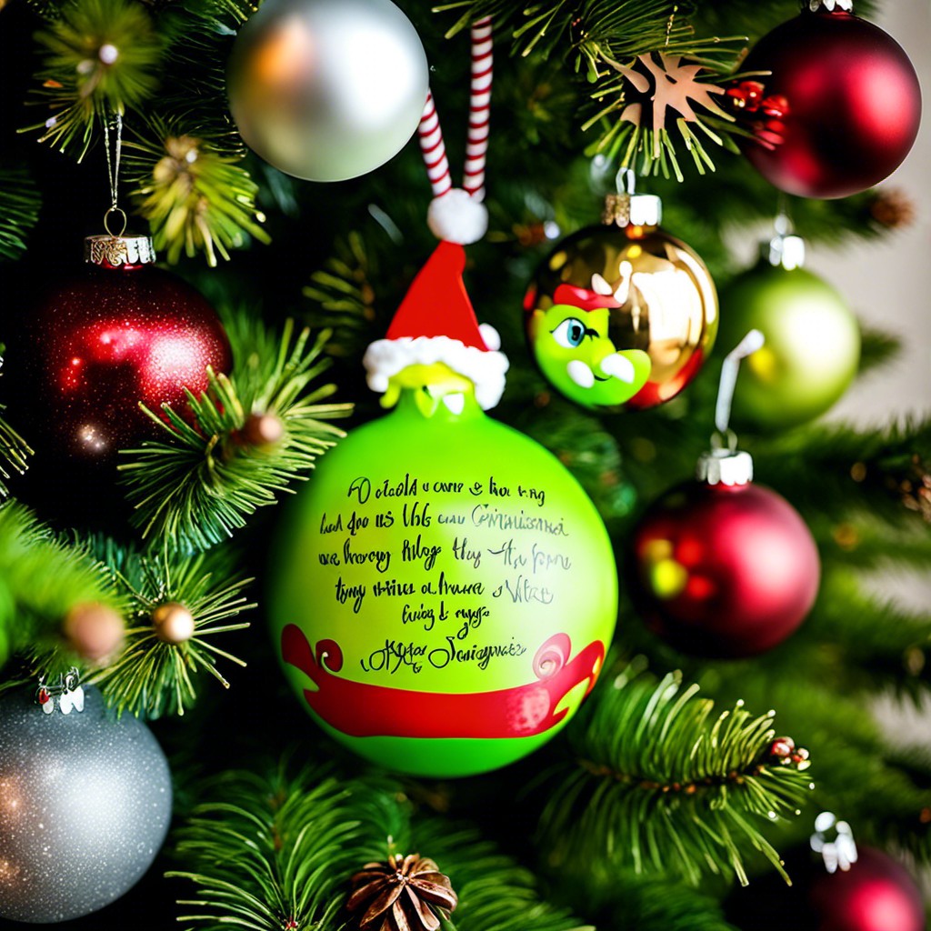 use grinch quotes on some ornaments