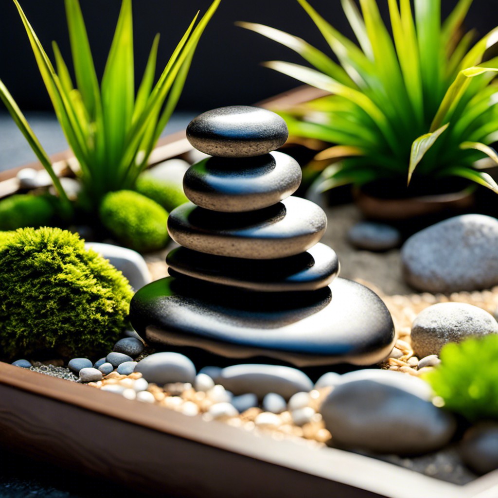 use leftover stones to create a rock garden