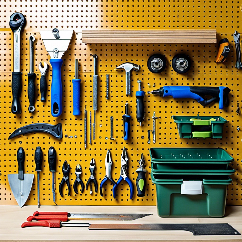 use pegboards for wall storage