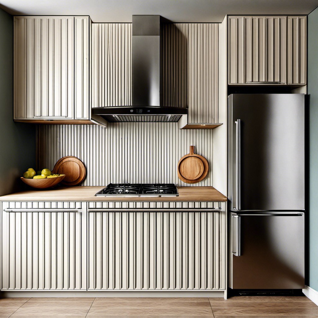 vertical fluting on kitchen cabinets