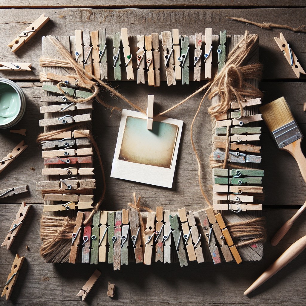 clothespin frames for easy assembly and rustic charm