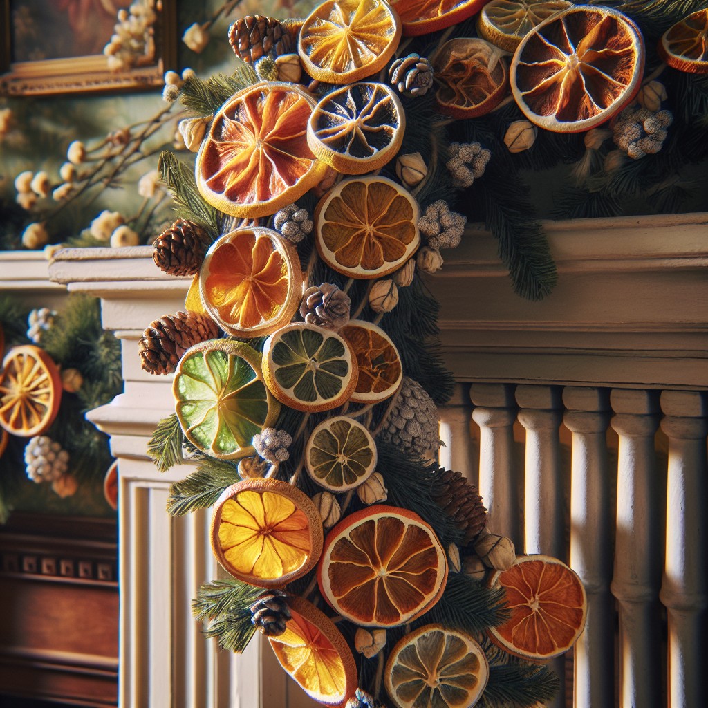 crafting a dehydrated citrus garland