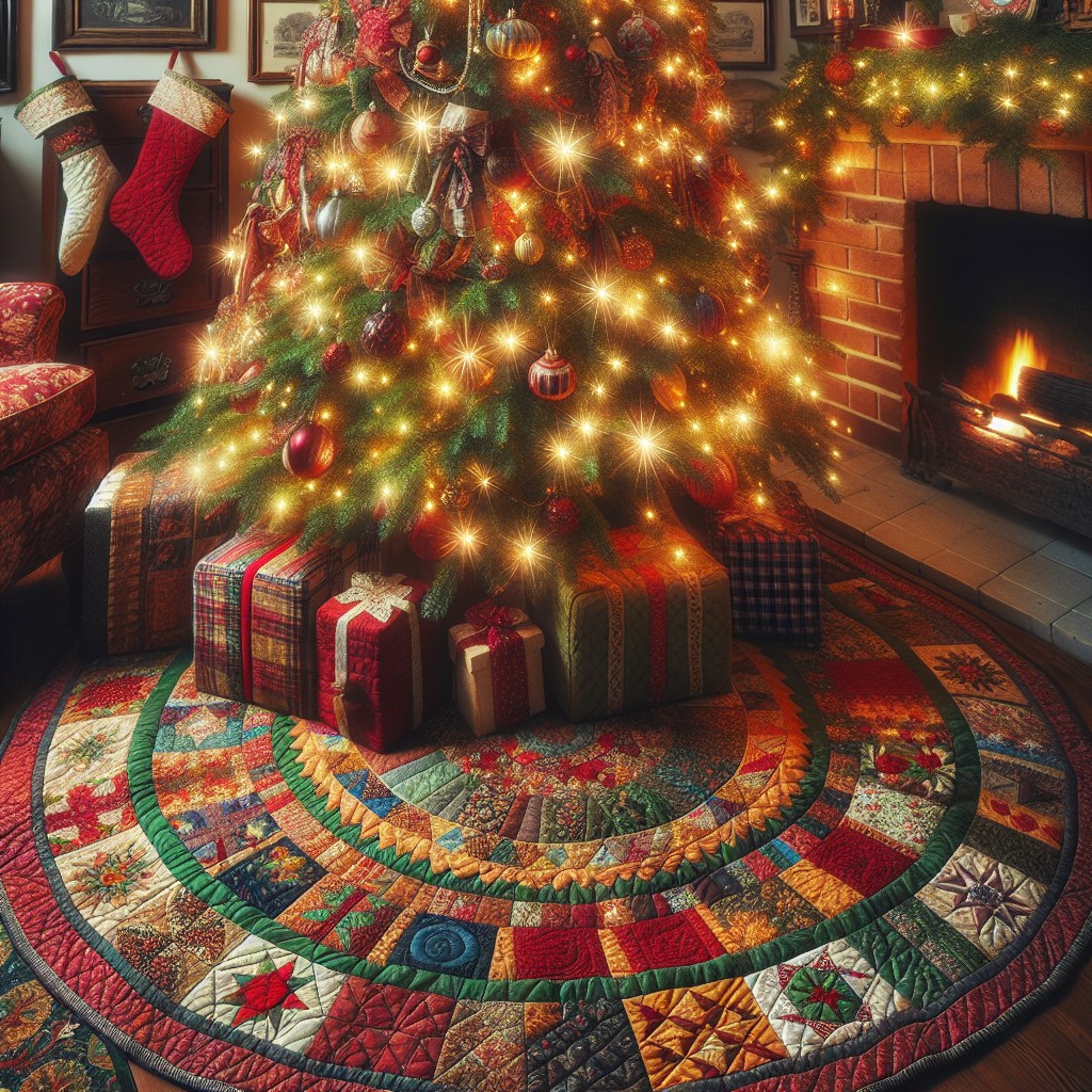 creating a vintage quilt christmas tree skirt