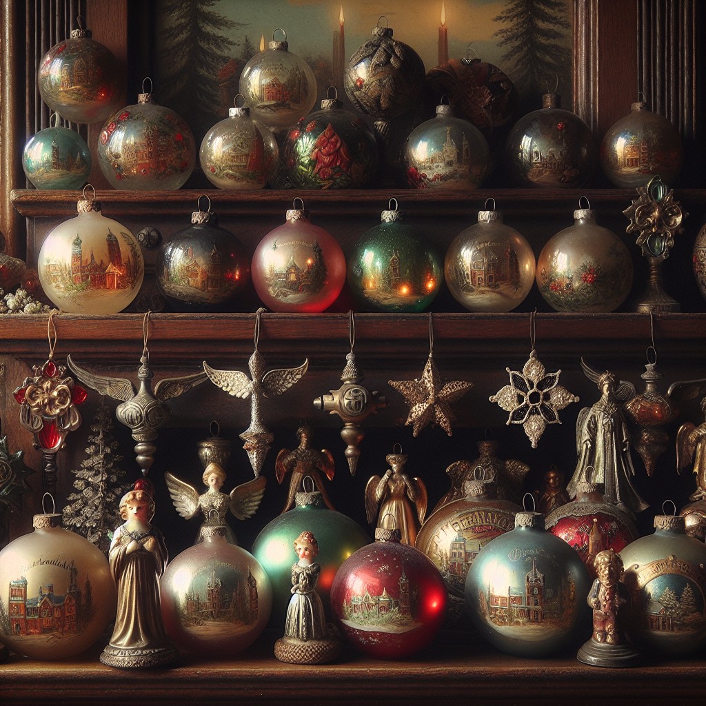 displaying retro christmas ornaments