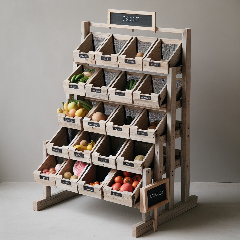 diy adjustable produce bin stand