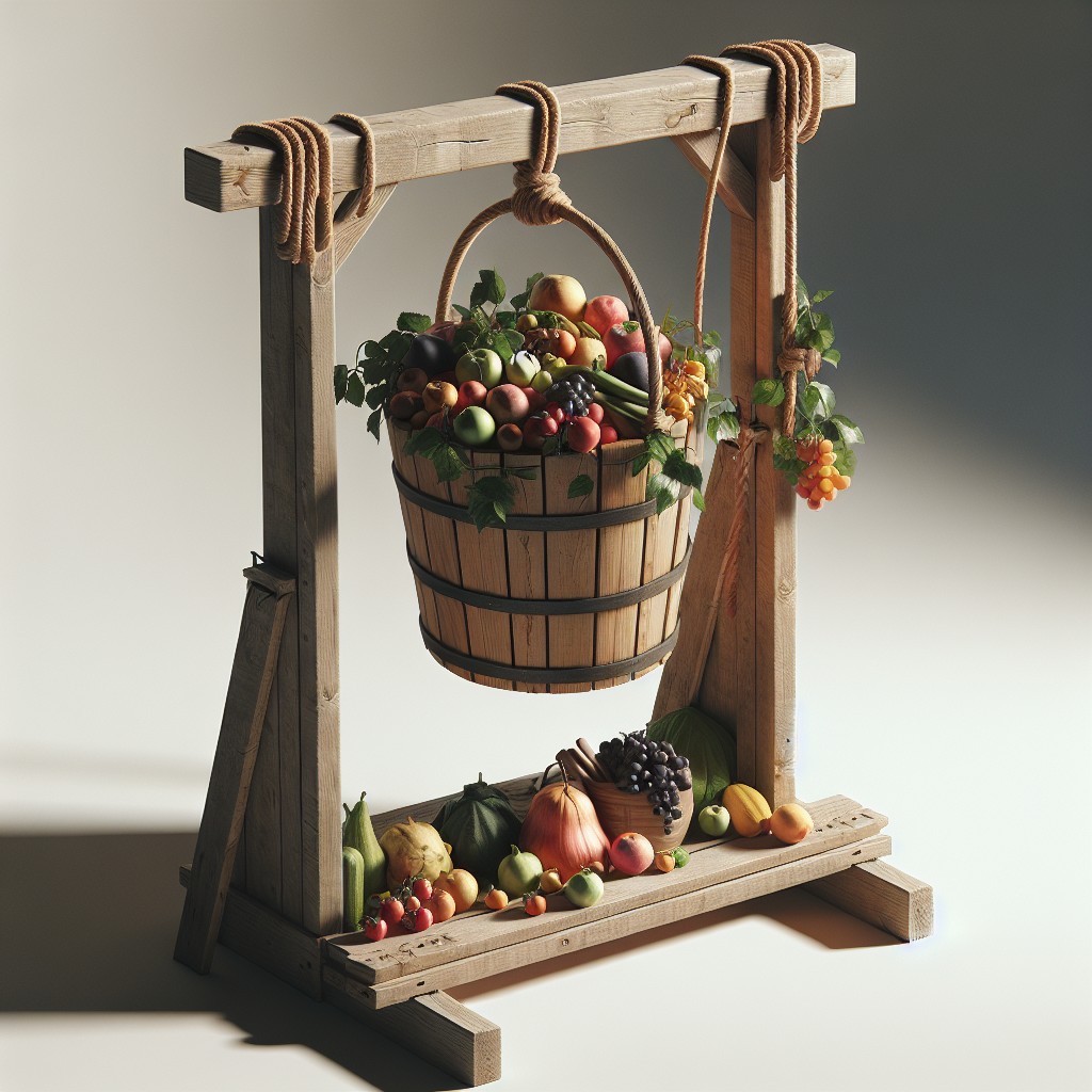 diy bucket and rope produce storage