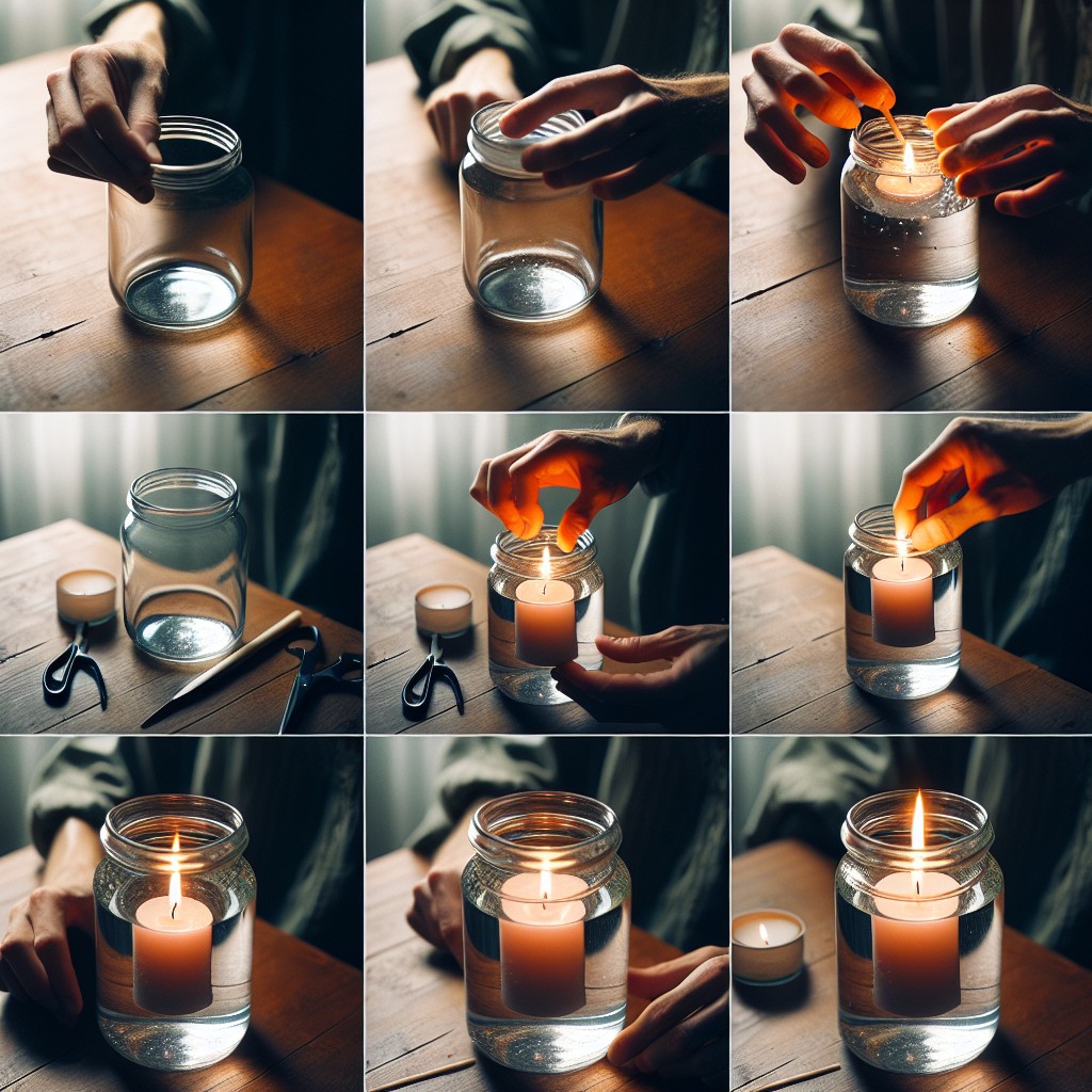 diy candle jar floating candle holders