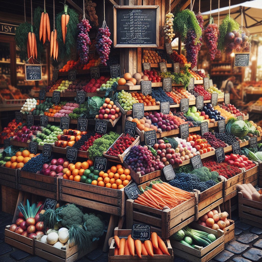 diy cascading produce stand with chalk labels