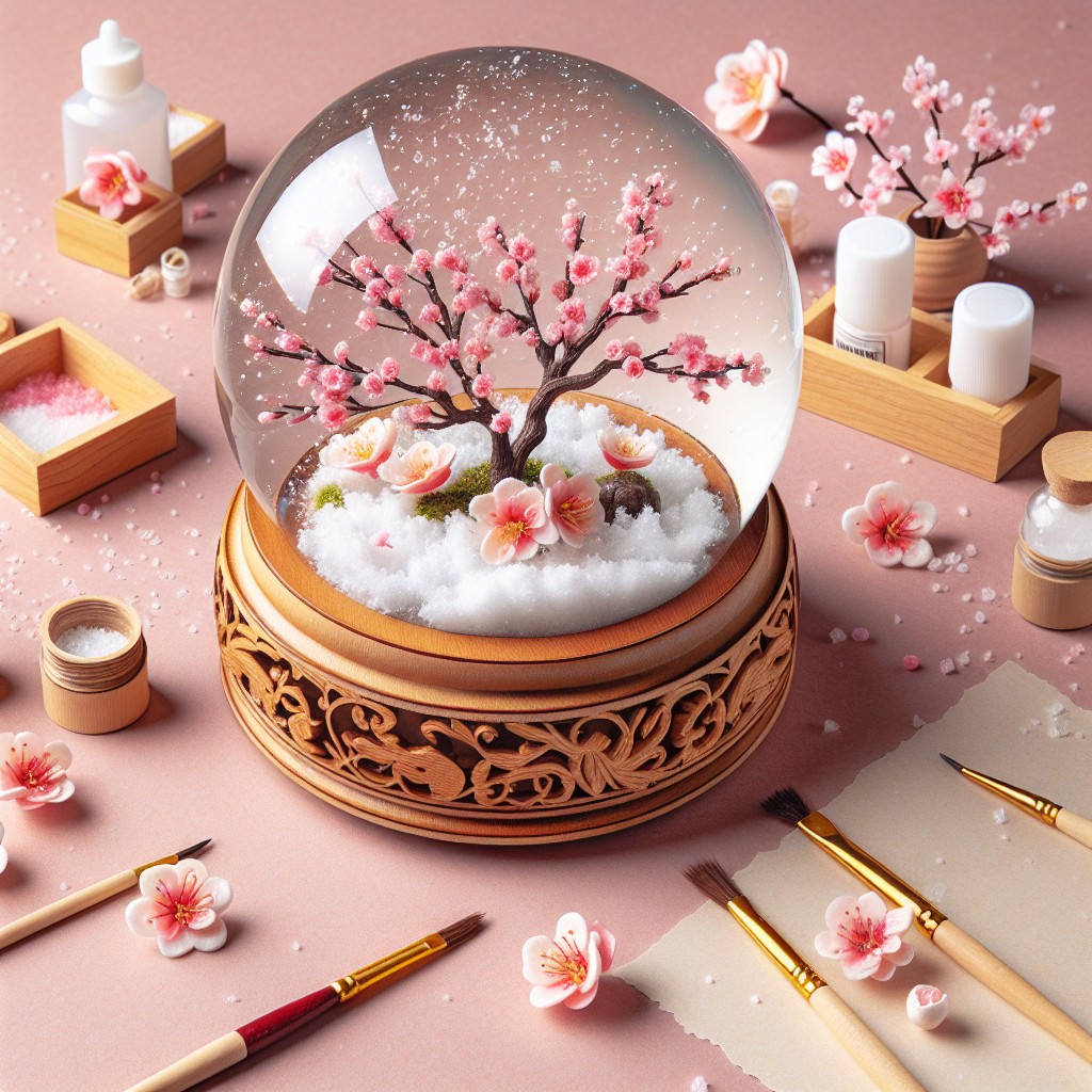 diy cherry blossom snow globe