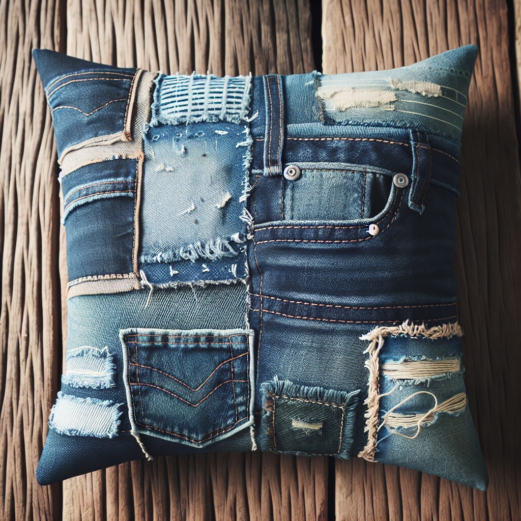 diy pillow cover from old jeans