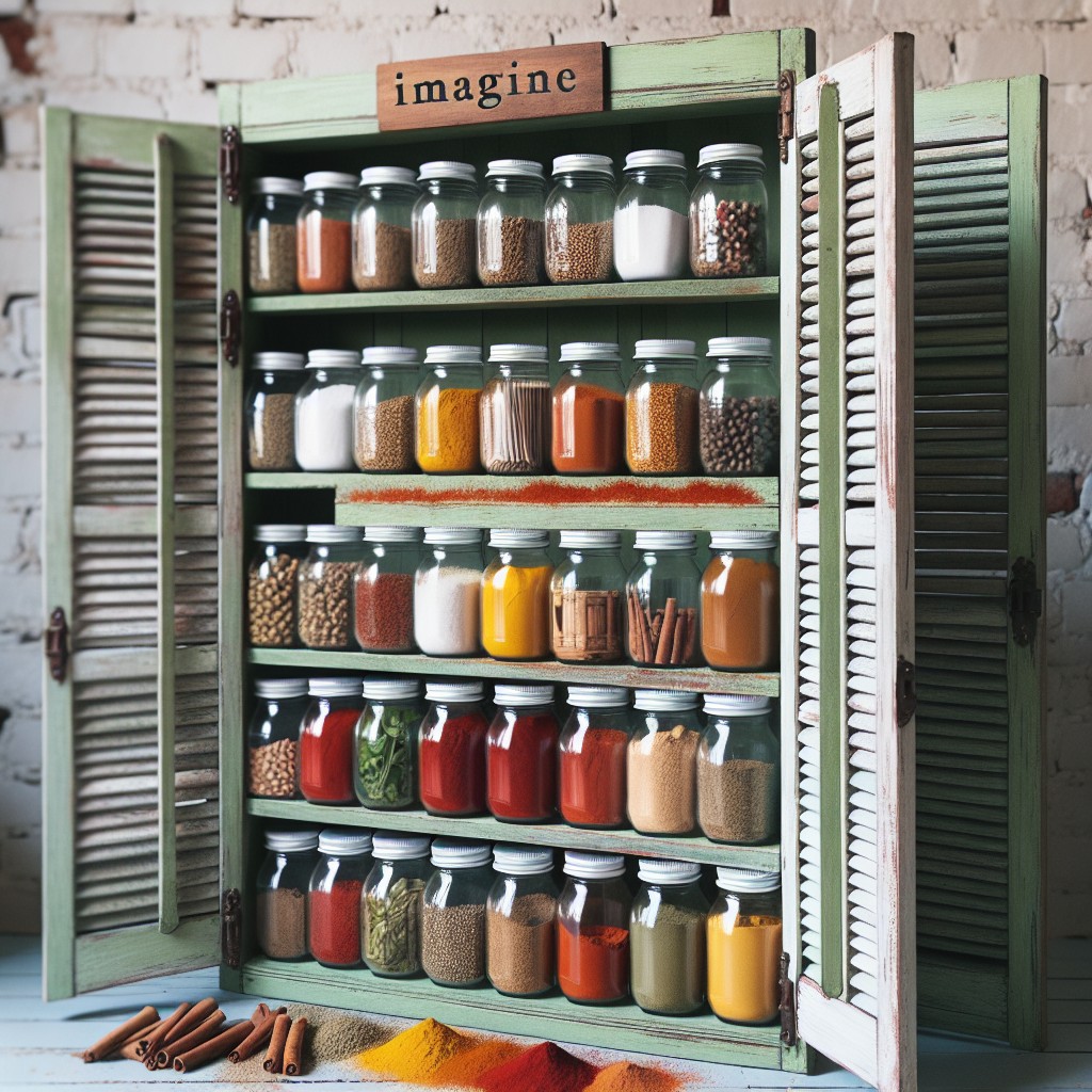 diy shutters spice rack