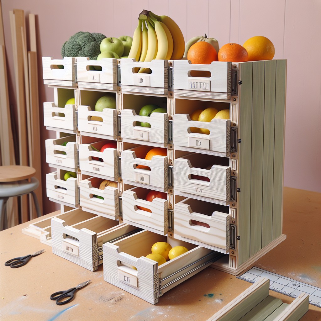 diy sliding door produce bins