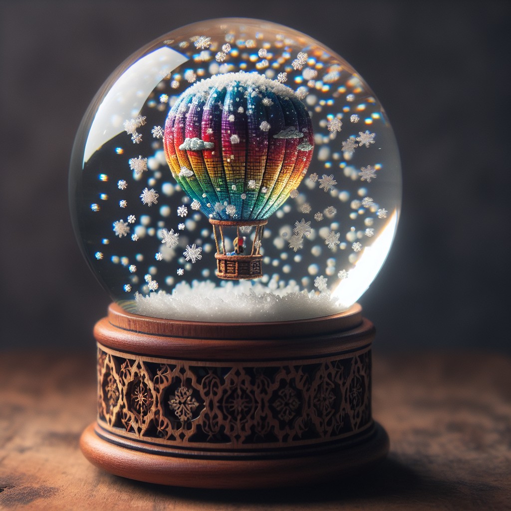 diy snow globe with mini hot air balloon