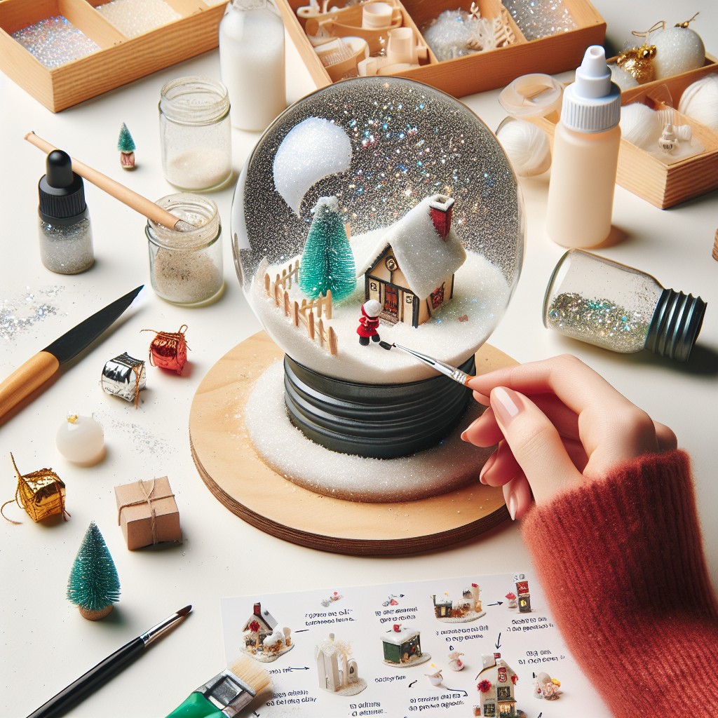 diy snow globe with upcycled light bulbs