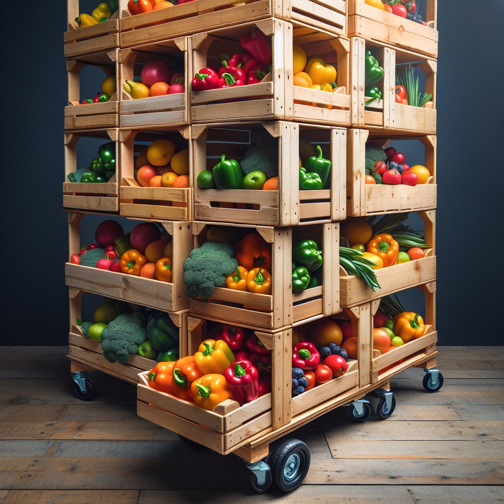 diy stackable produce boxes with wheels