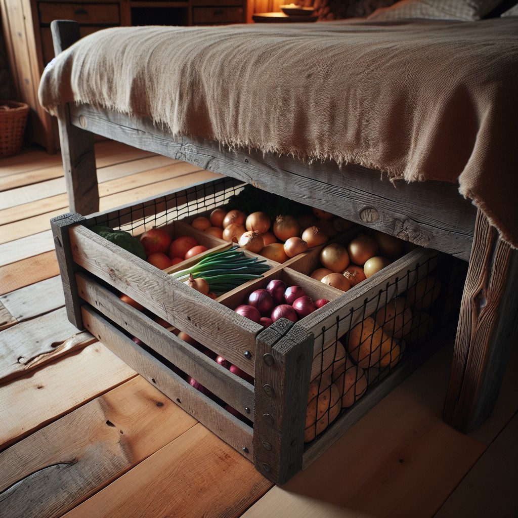 diy under bed produce storage