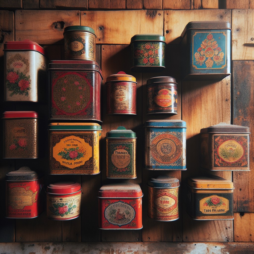 diy vintage tea tin spice rack