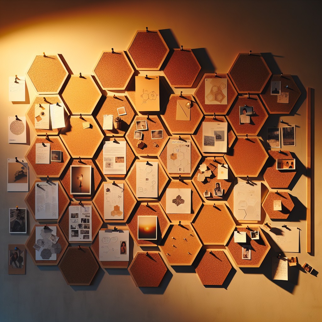 fit together a bunch of hexagon cork boards