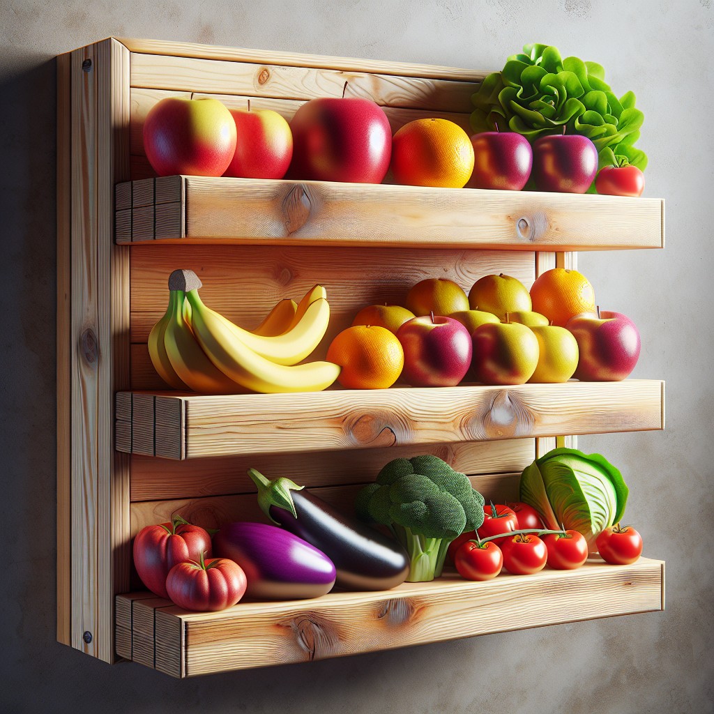 floating shelf produce storage