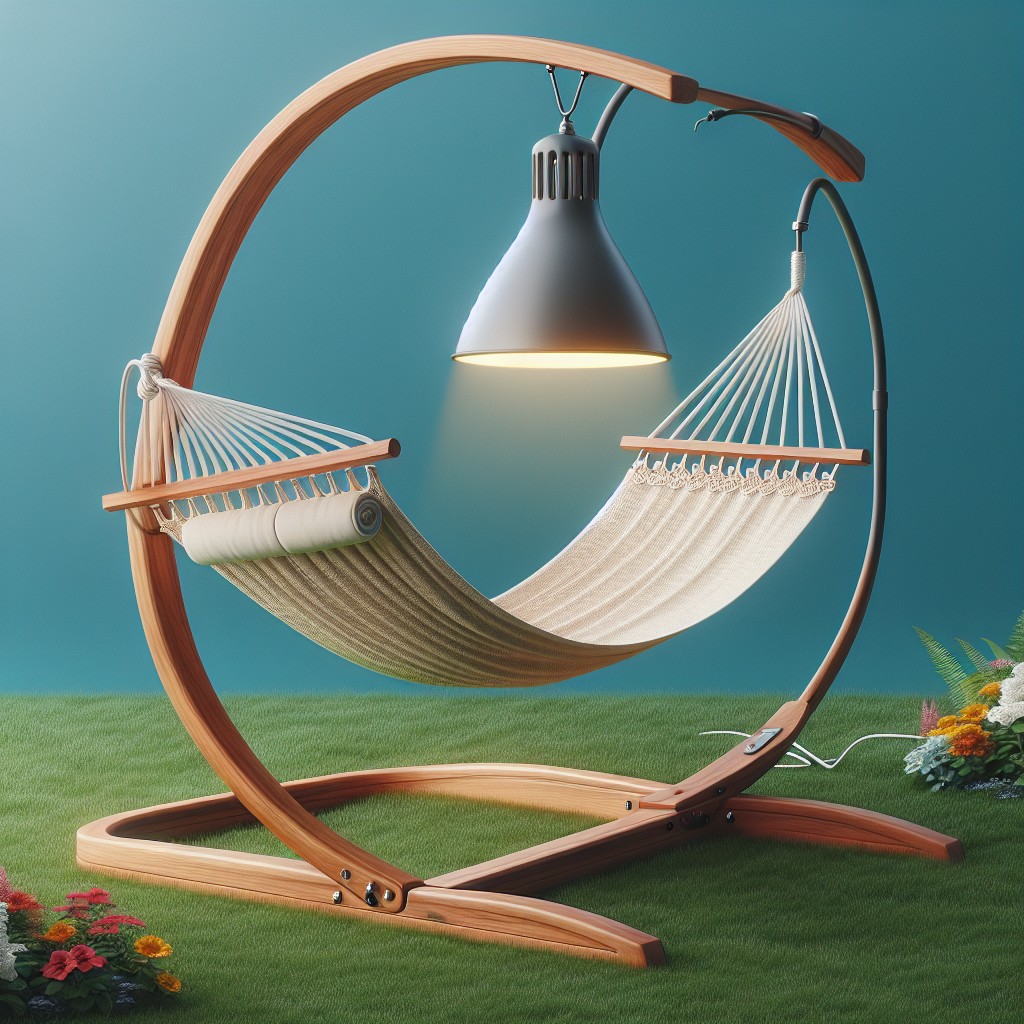 hammock stand design with a reading lamp