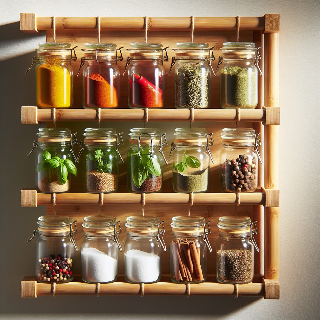 hanging bamboo spice rack