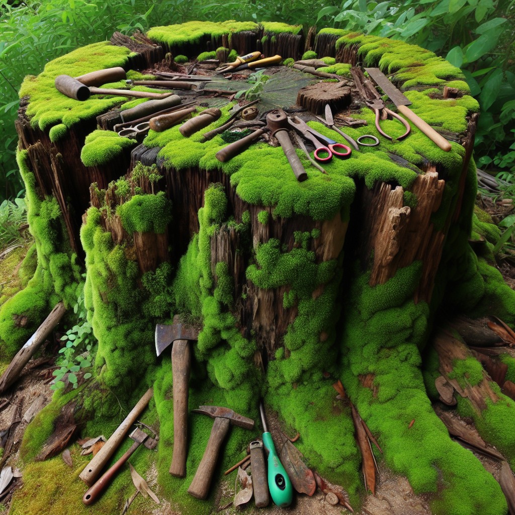 make an aged moss stump