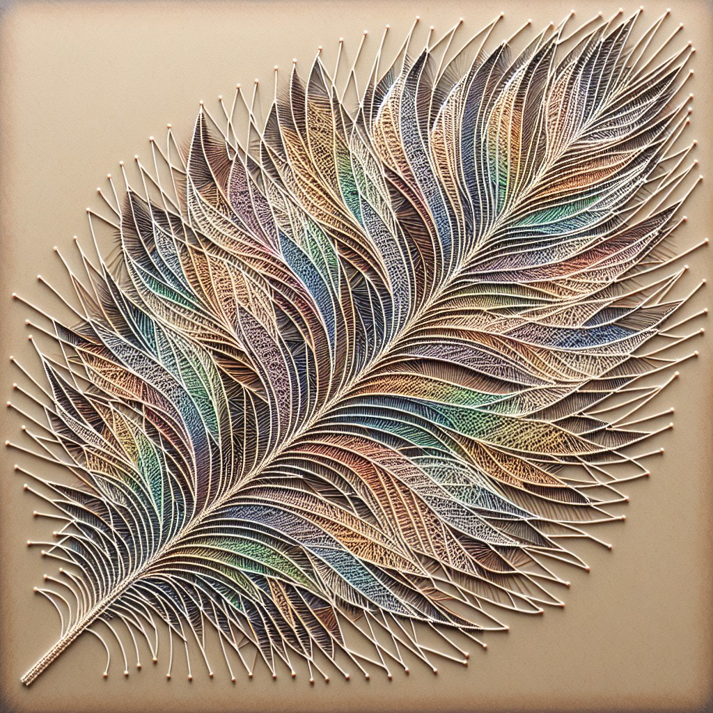 making a feather string art