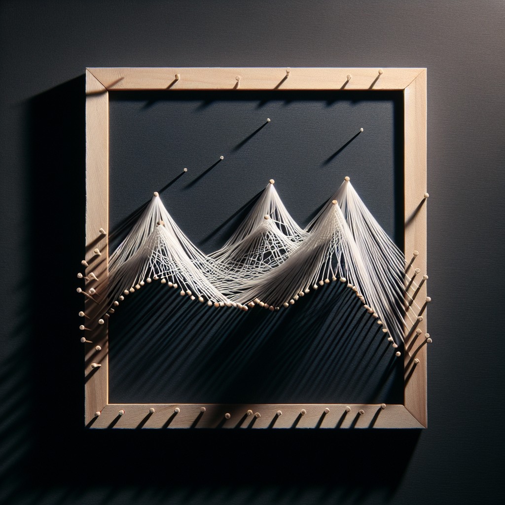 minimalist mountain range string art