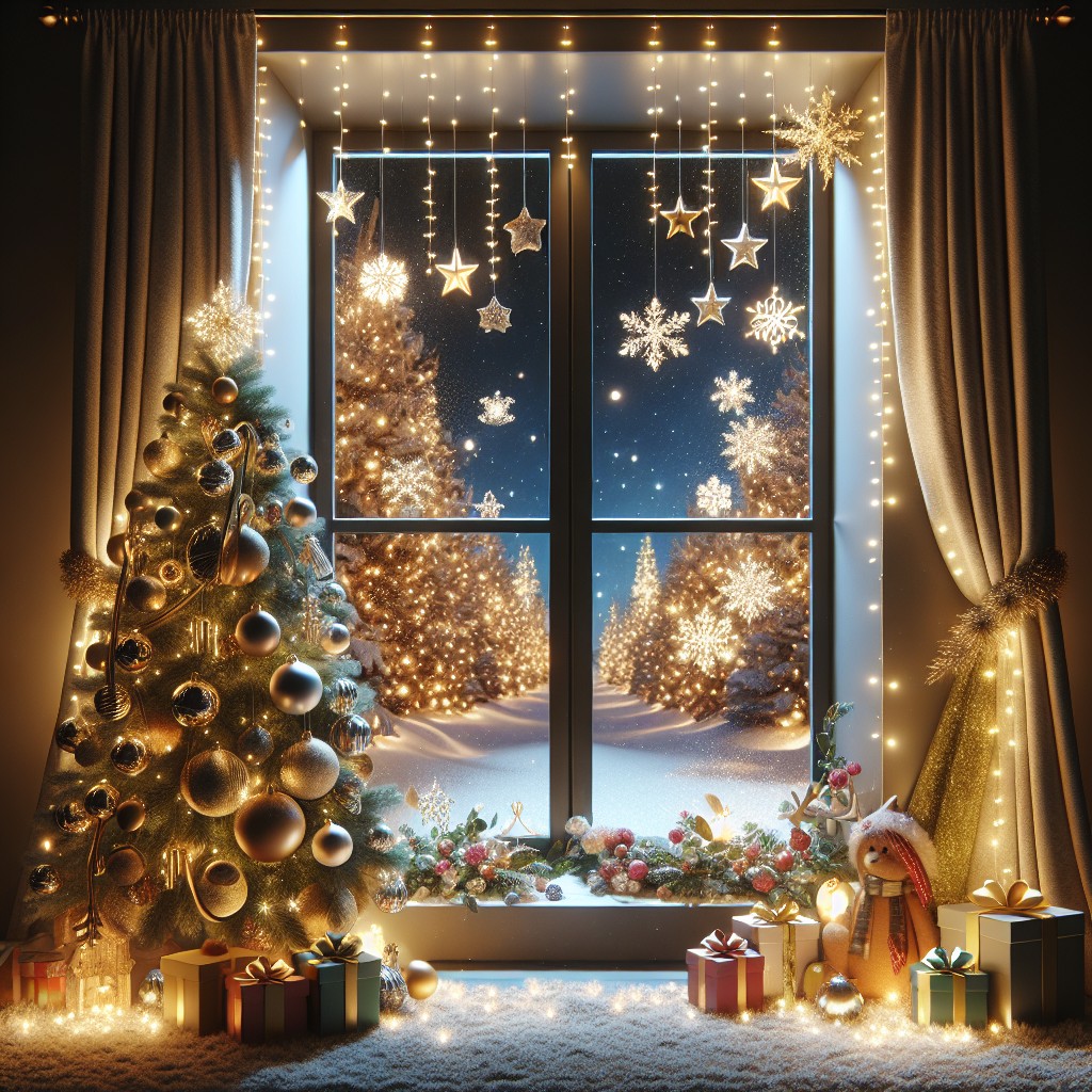 modern window christmas tree