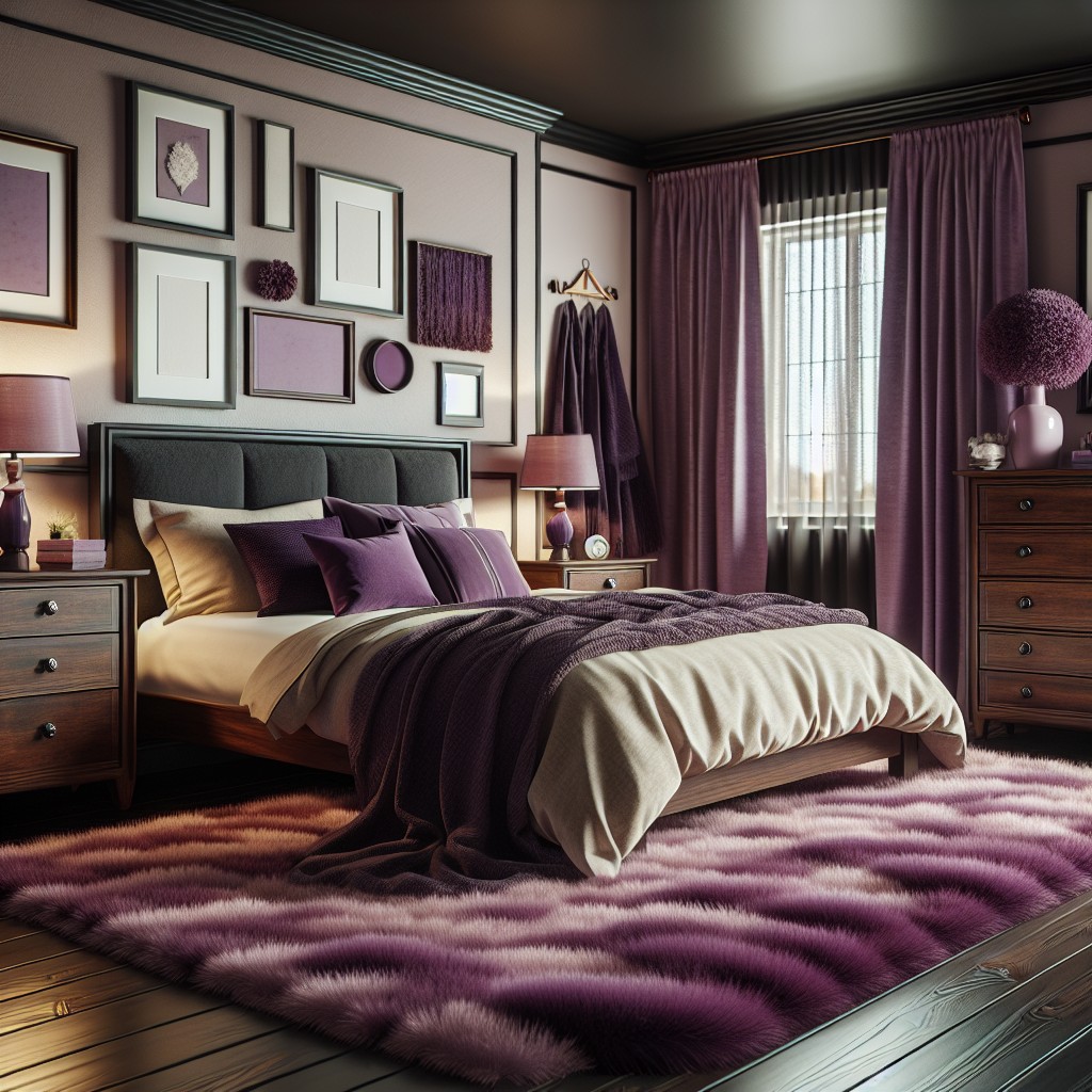 offbeat purple spice up your bedroom decor