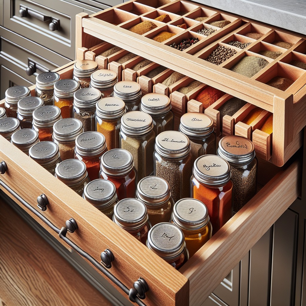 pantry drawer spice rack