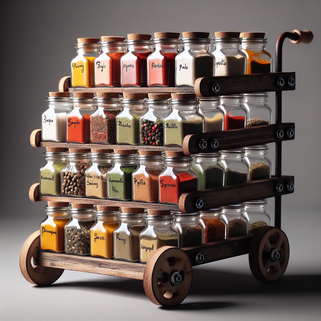 portable spice rack on wheels