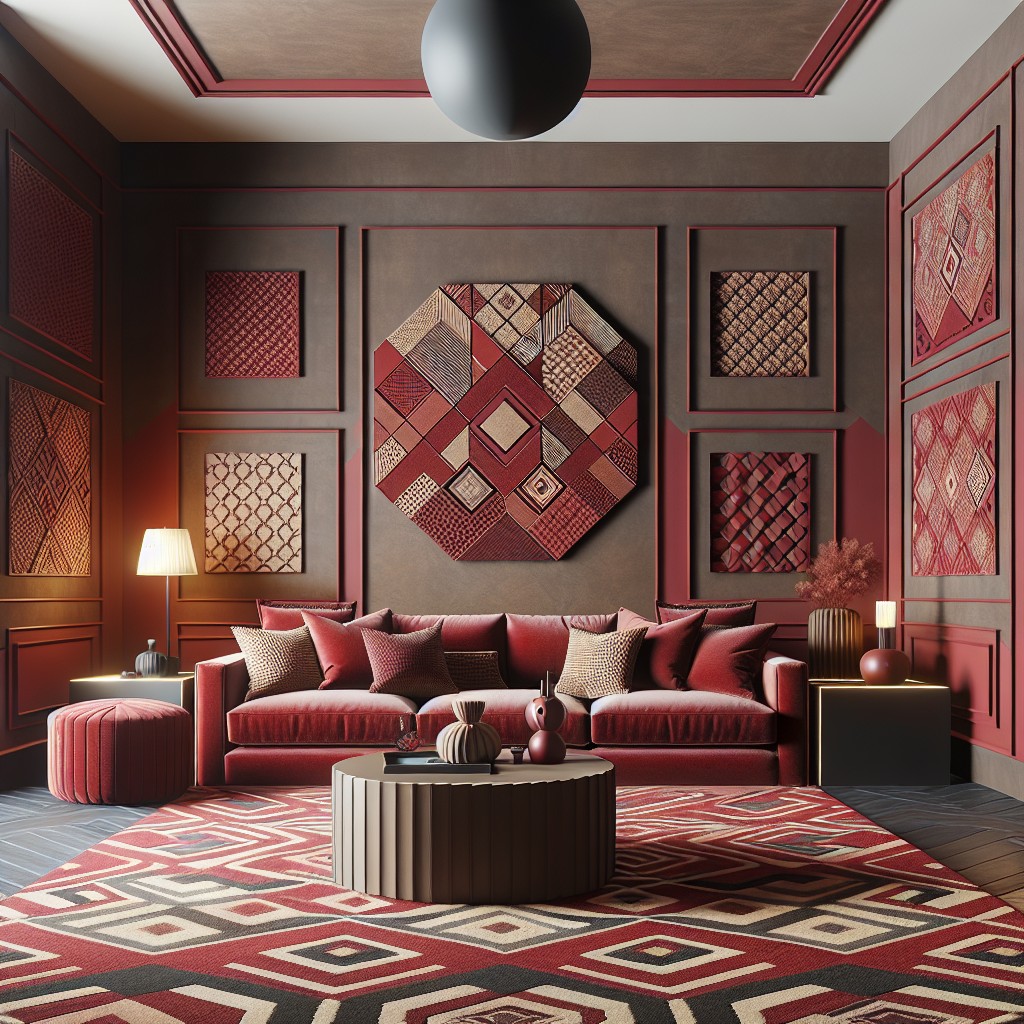red and brown geometric patterns