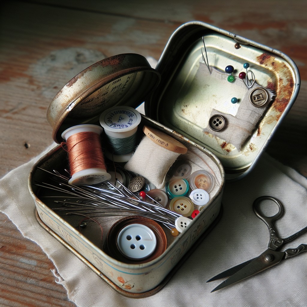 repurpose candle tins as mini sewing kits