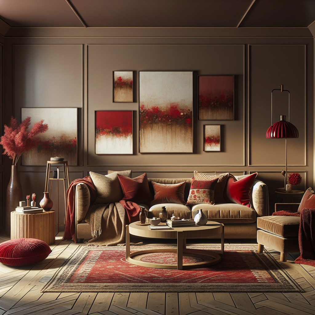 scattered red furnishings