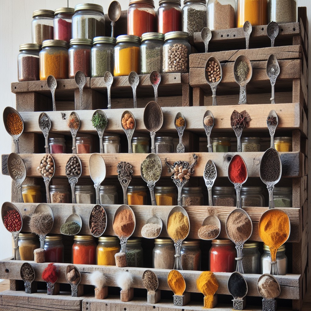 spice rack from repurposed materials