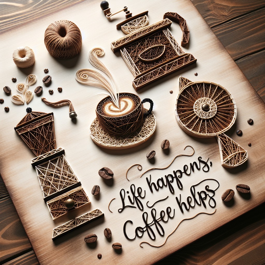 string art patterns for coffee lovers