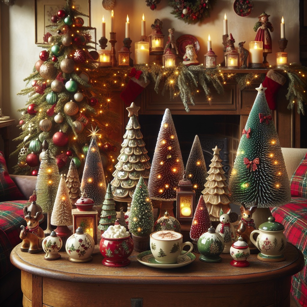 utilizing ceramic christmas trees for a classic look